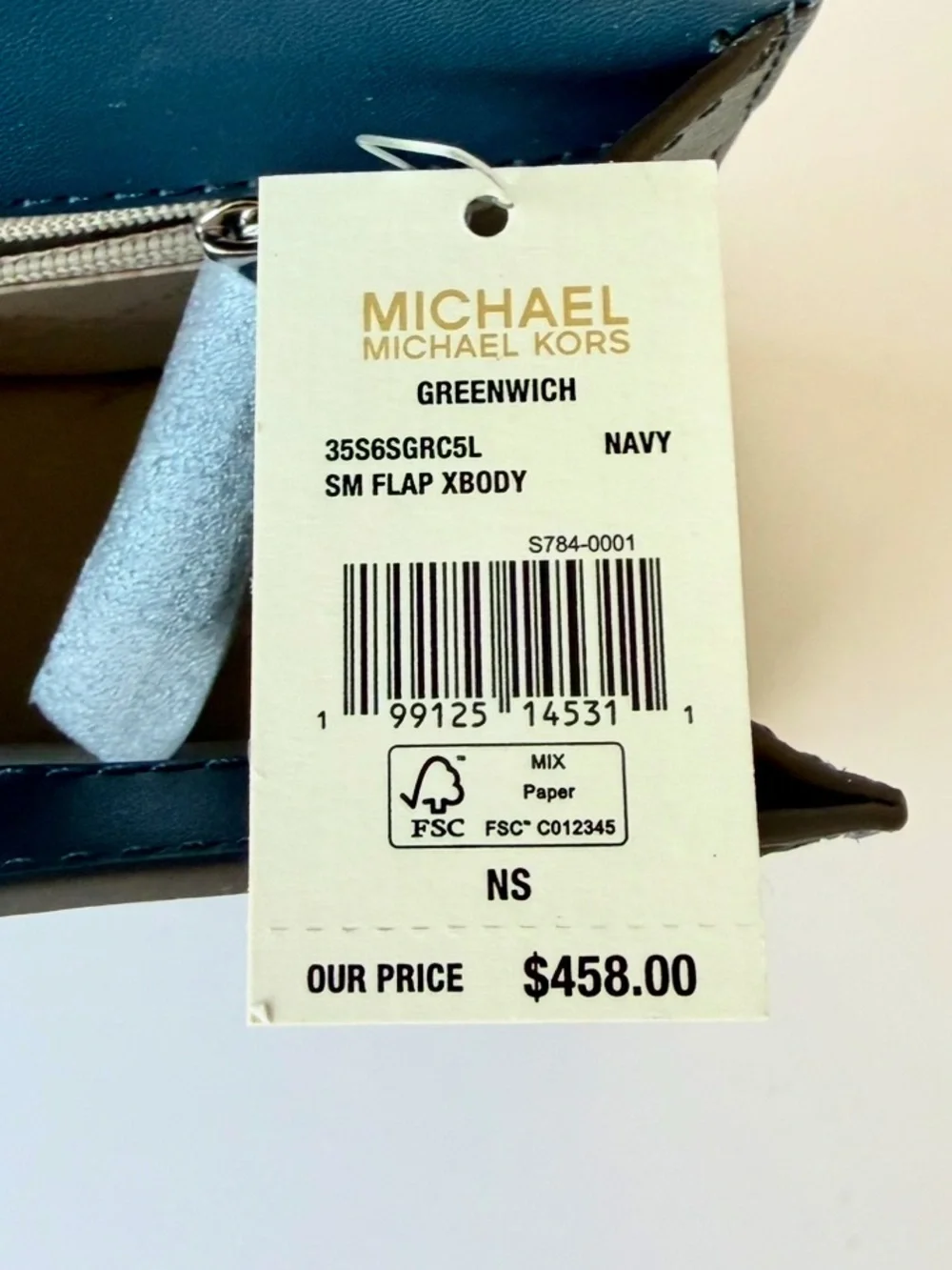 Michael Kors Navy Greenwich Small Floral Embellished Crossbody Shoulder Bag NWT